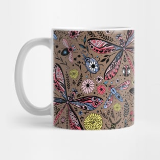 Doodle bugs on mocha brown Mug